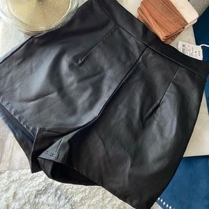 Windsor high waisted faux leather shorts
